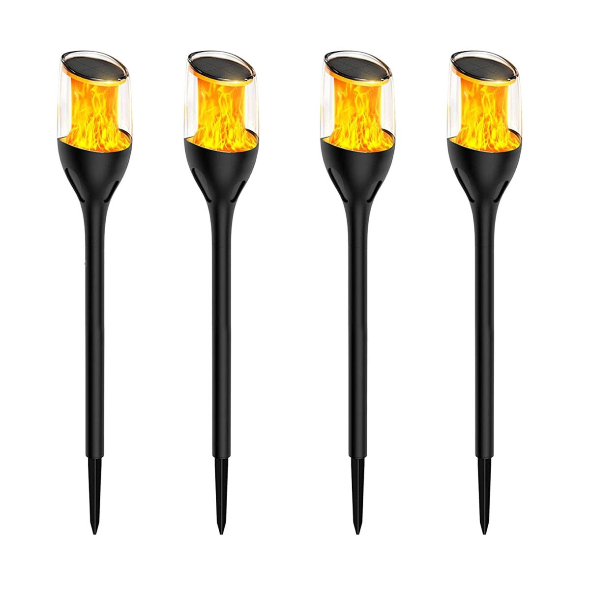 Lampe extérieure Torch lampe de jardin solaire noire moderne