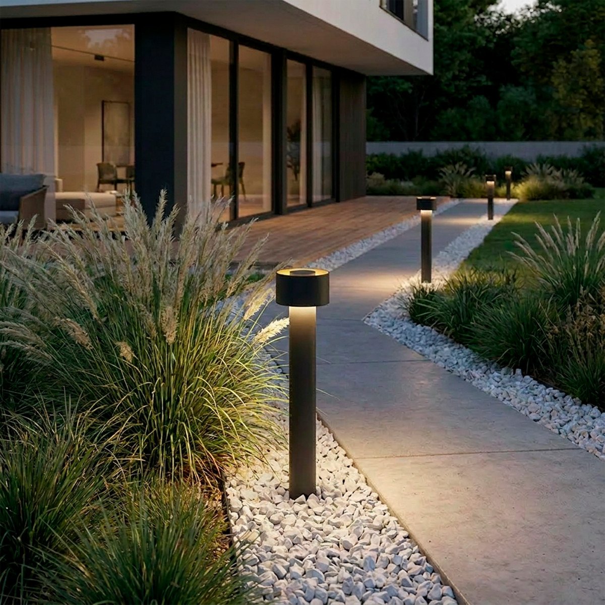 lampe extérieure leeds lampe de jardin noire aluminium moderne