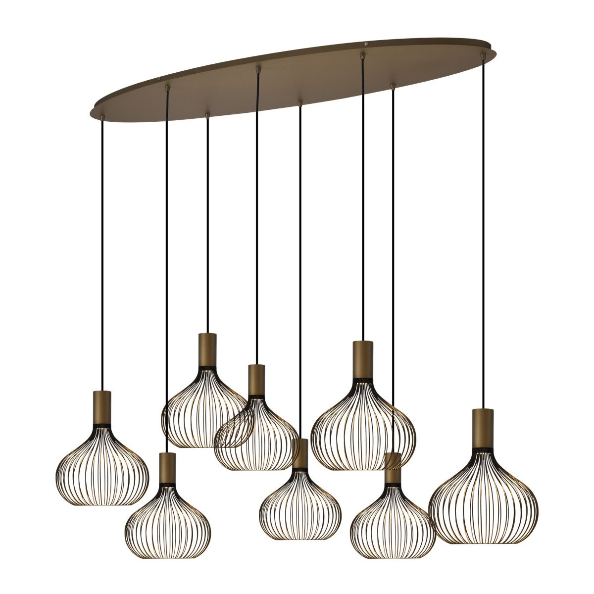 Éclairage intérieur suspension Isabel 8 lumières noir or