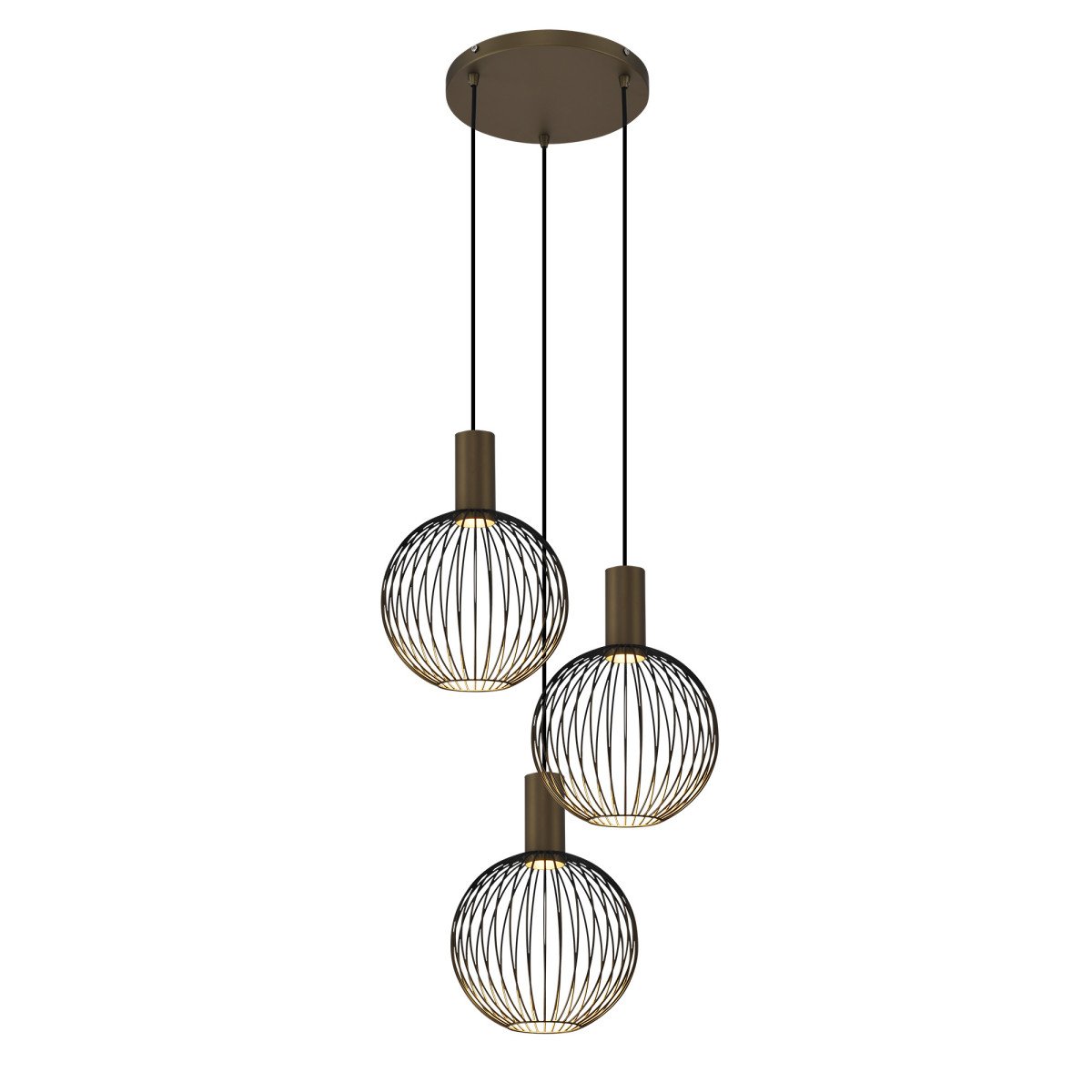 Éclairage intérieur suspension Ascha noir or
