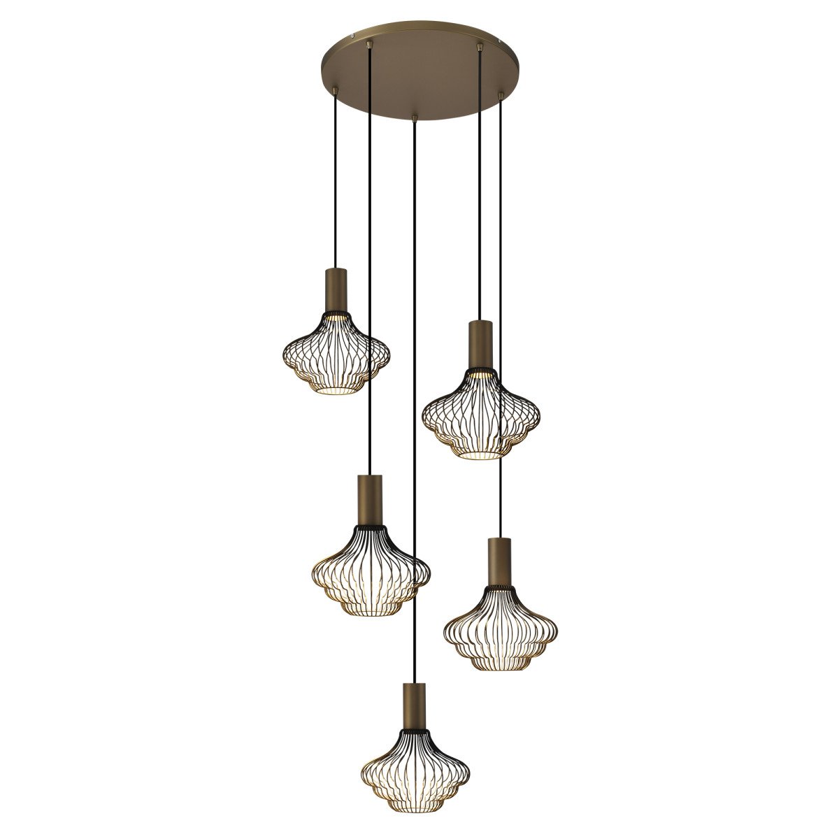 Éclairage intérieur Asli 5 lumières noir or