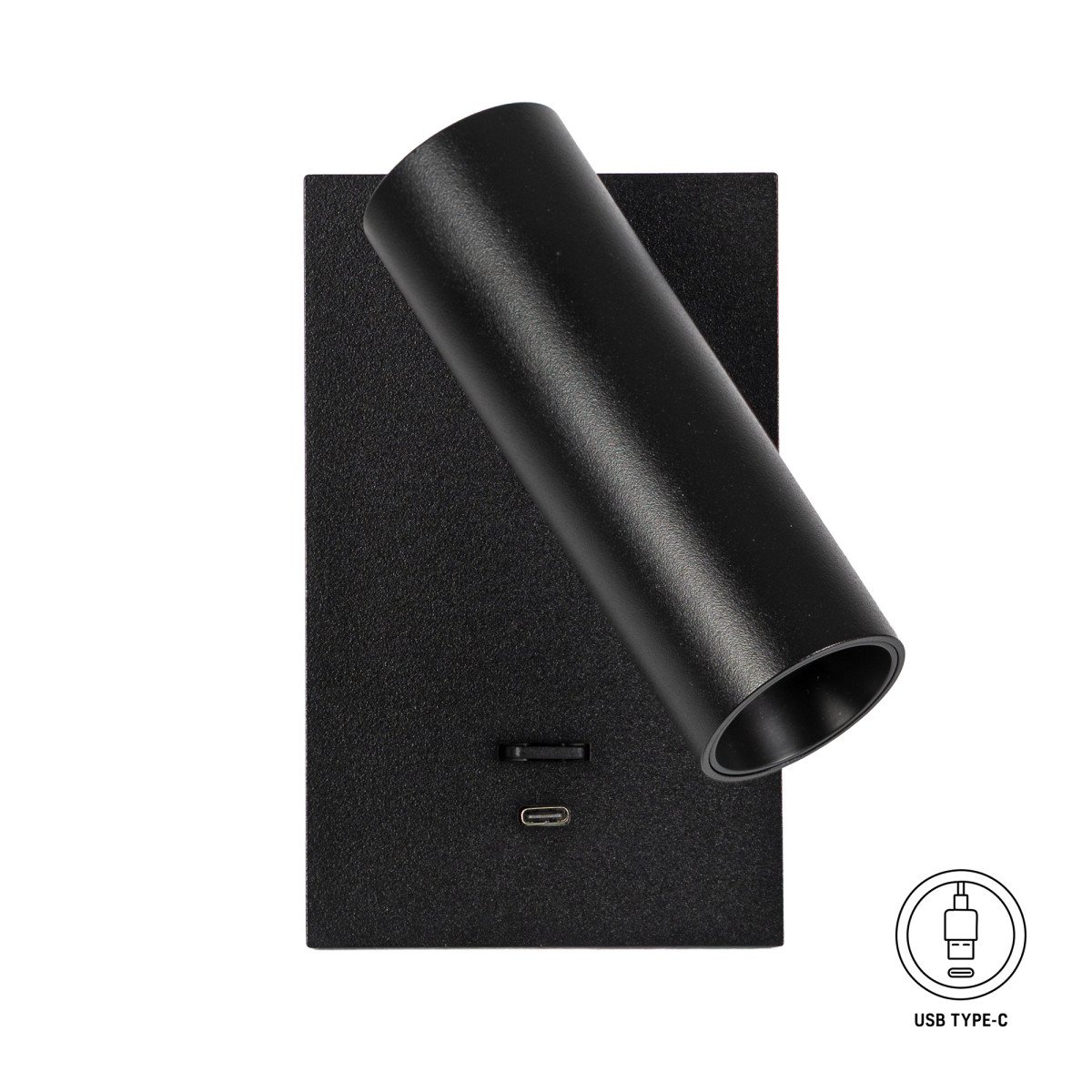 Éclairage intérieur Elias lampe de chevet noire orientable