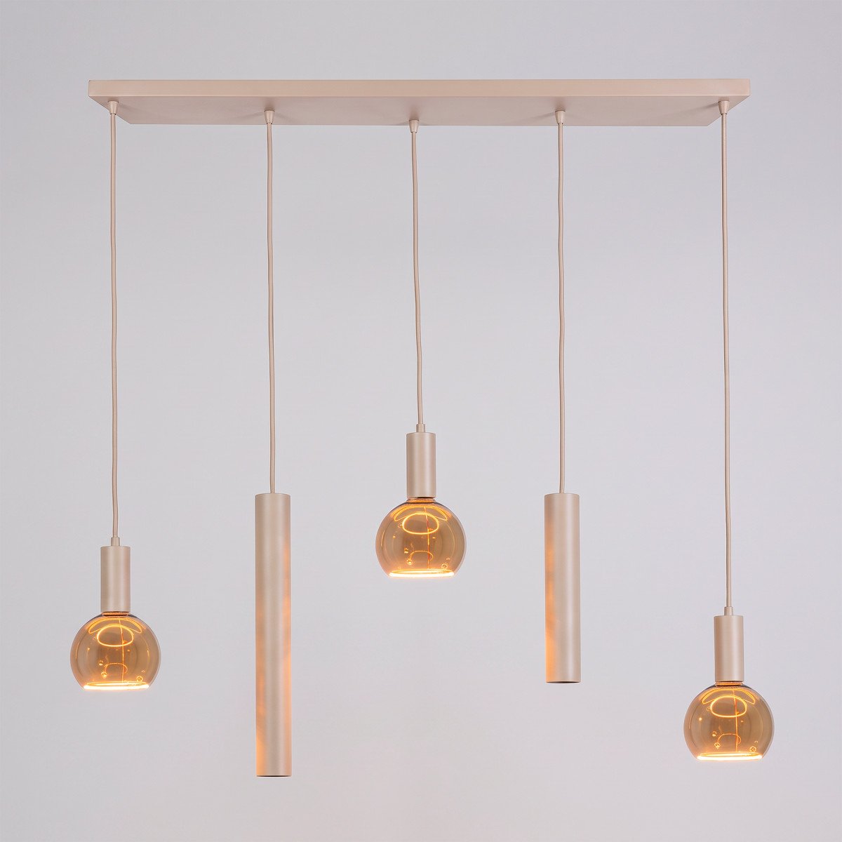Éclairage intérieur Nura suspension 5 lumières sable moderne