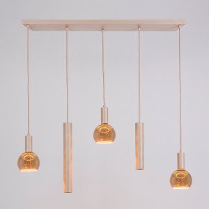 Éclairage intérieur Nura suspension 5 lumières sable moderne