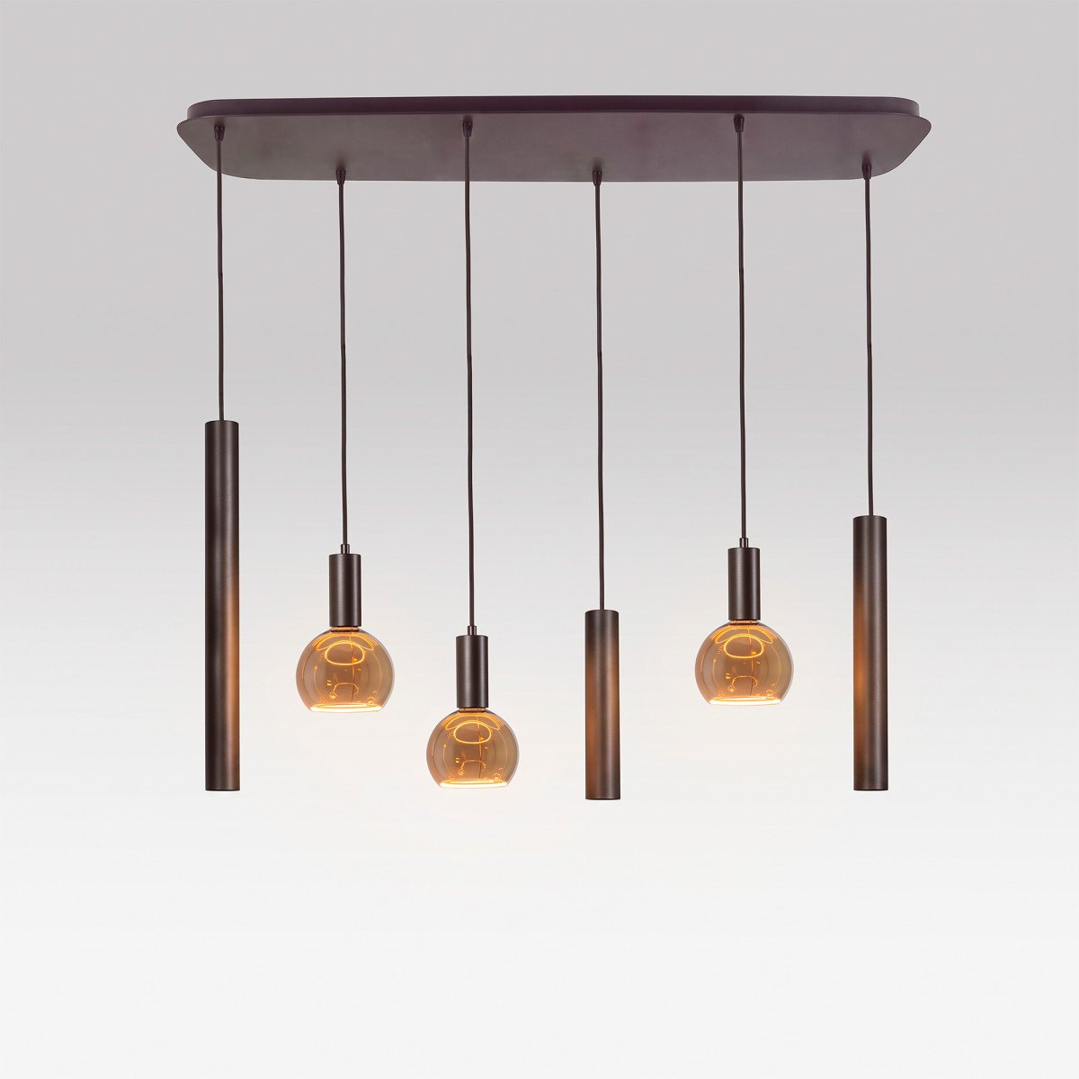 Éclairage intérieur Lumi suspension 6 lumières Grège moderne
