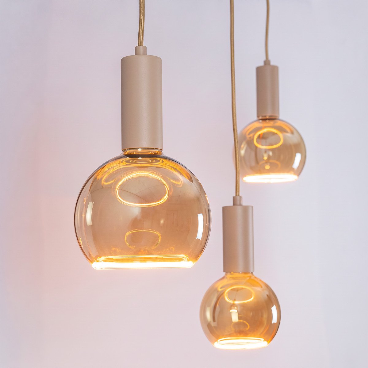 Éclairage intérieur Lumi suspension 6 lumières sable moderne