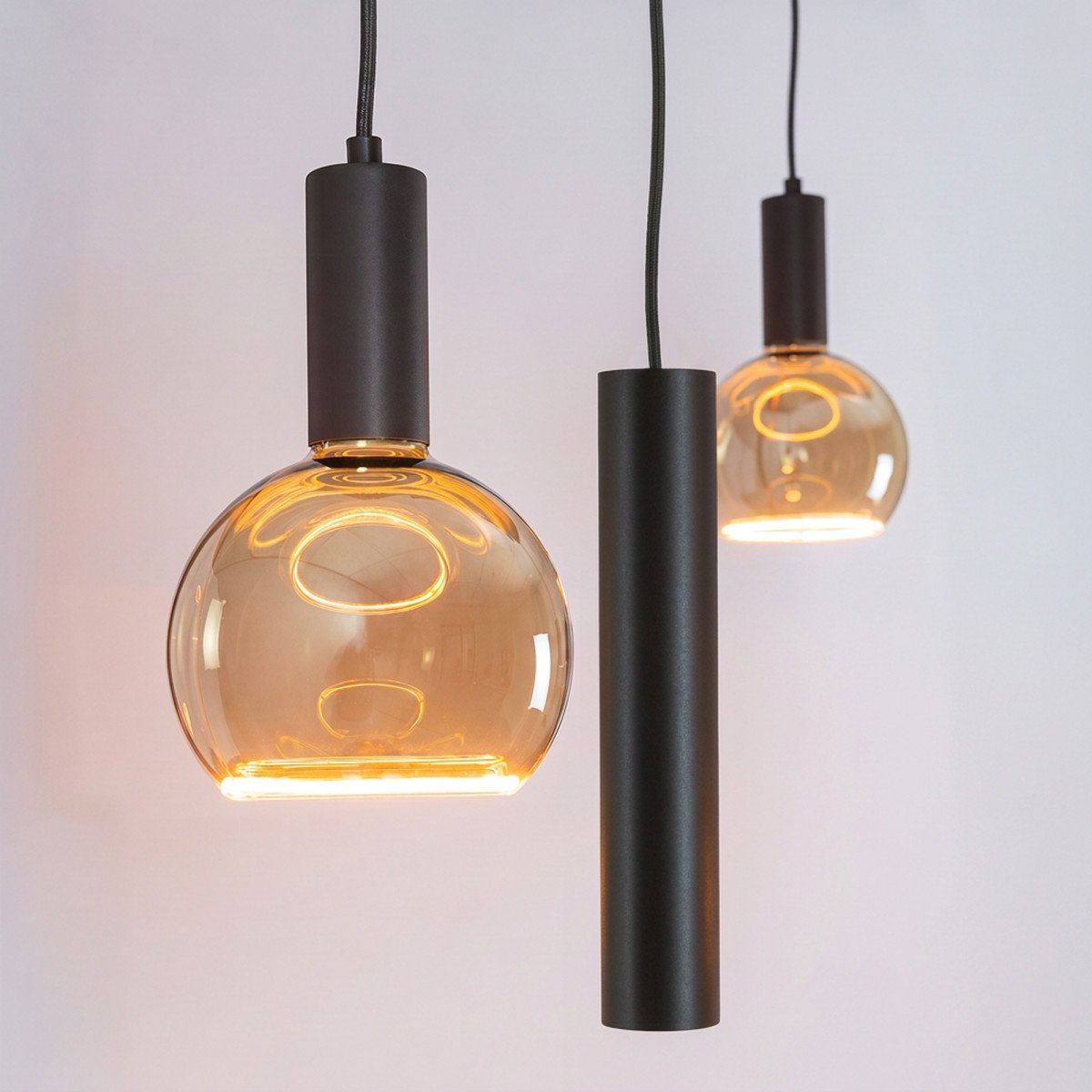 Éclairage intérieur Zari suspension 3 lumières grège moderne