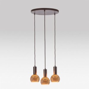 Éclairage intérieur Dari suspension 3 lumières grège moderne