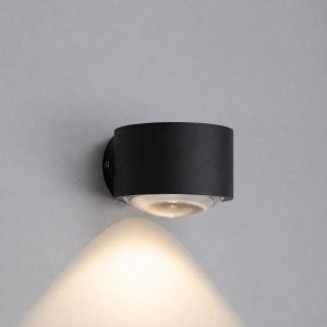 Fenêtre en verre convexe noire applique murale moderne downlighter