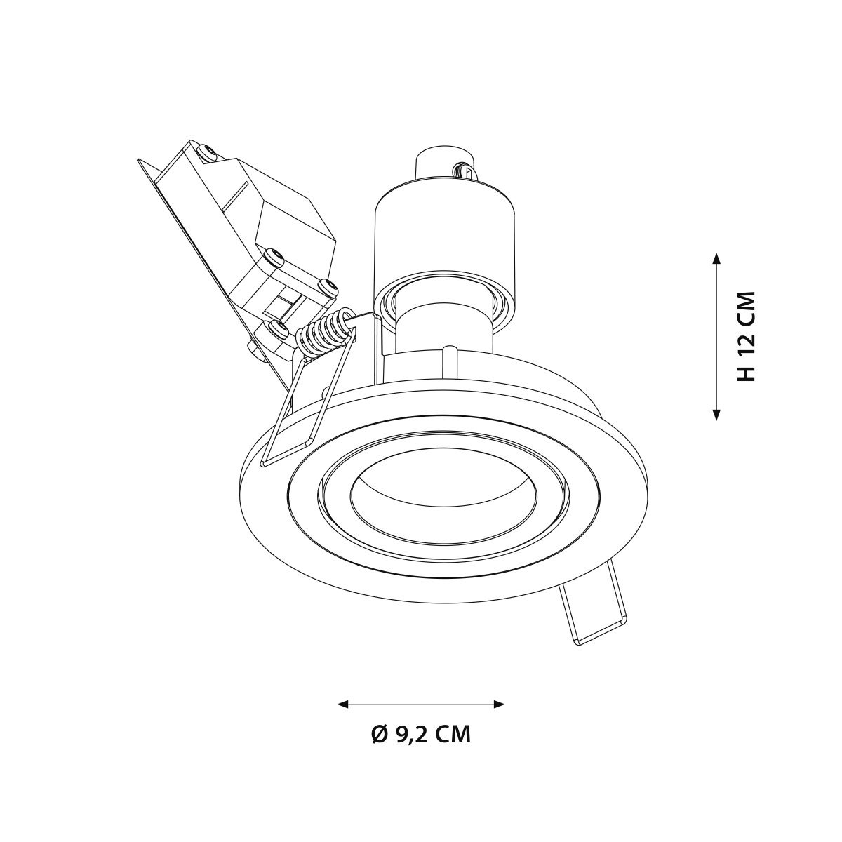 Spot encastrable orientable Lune Rond Champagne