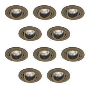 Lot de 10 Spots encastrable orientable Lune Rond Bronze