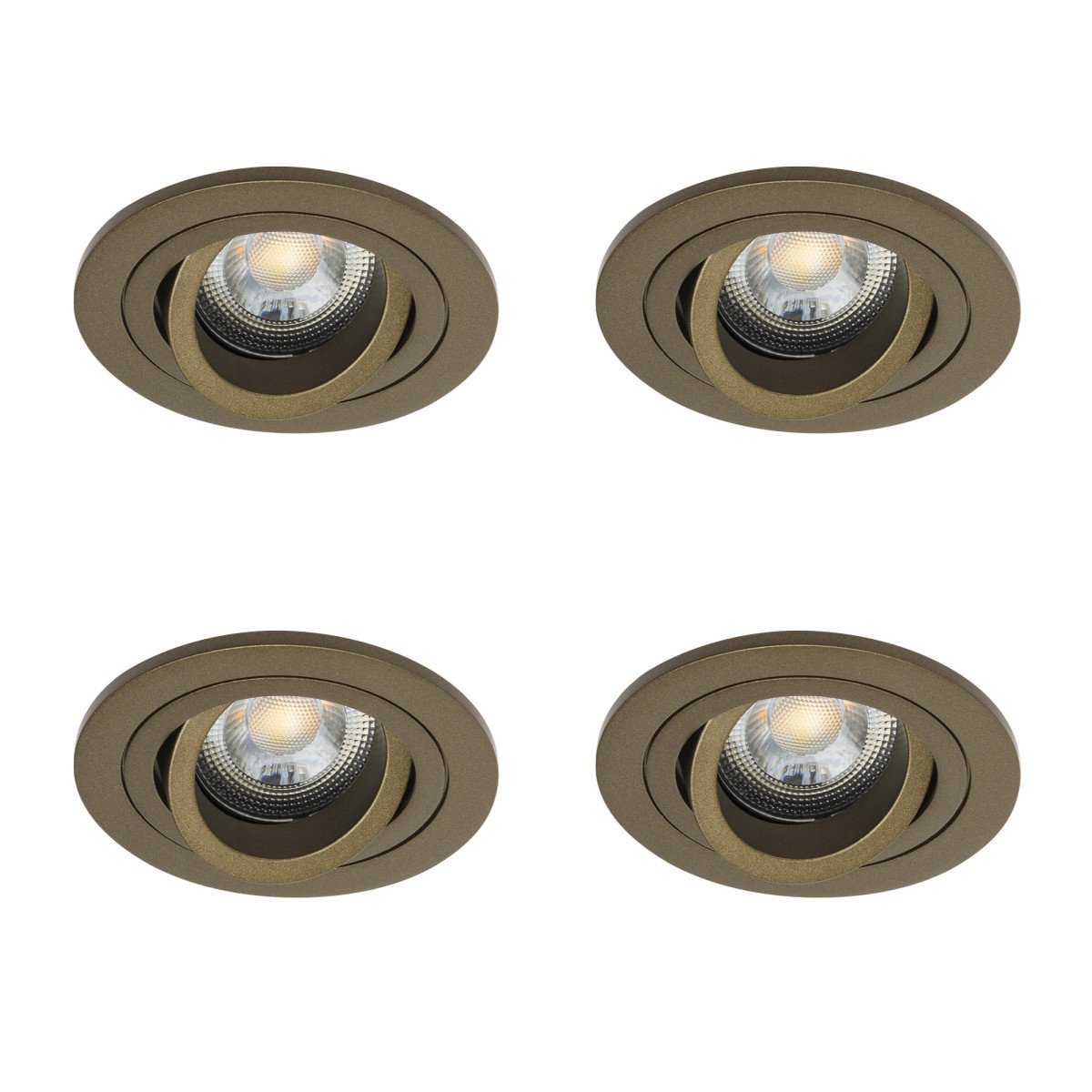 Lot de 4 Spots encastrable orientable Lune Rond Bronze