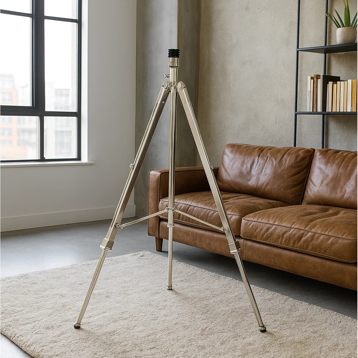 lampe en laiton couleur nickel antique avec une douille E27