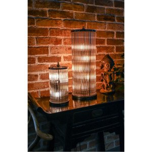 lampe en laiton couleur nickel antique avec culot E14