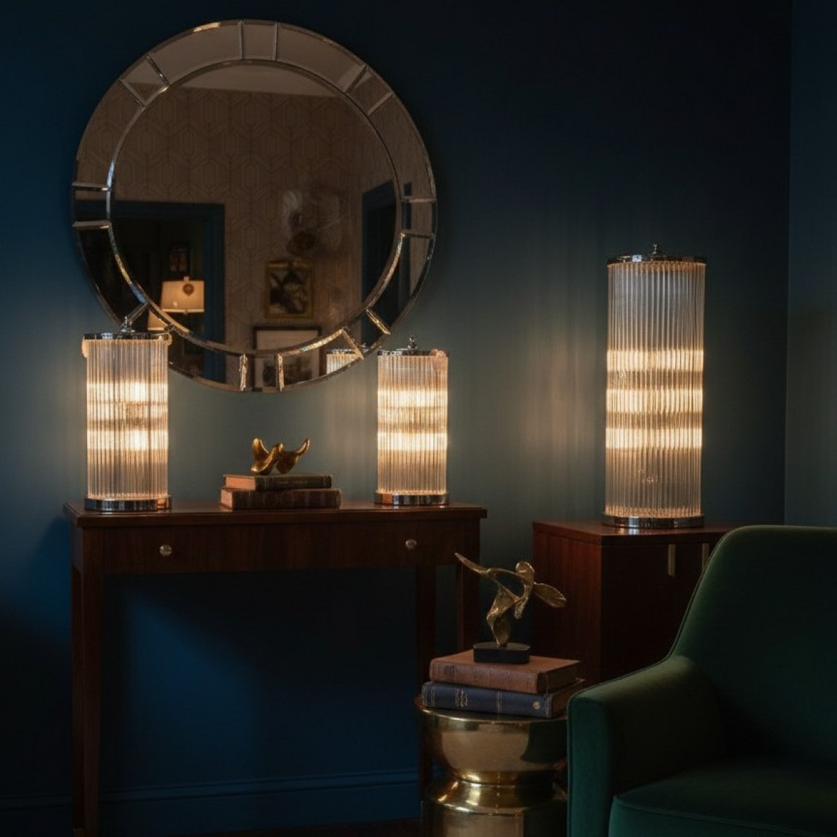 lampe en laiton couleur nickel antique avec culot E14