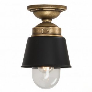 Plafonnière noire et bronze vintage Kostas (8720) style industriel de KS Lighting| Nostalux.fr