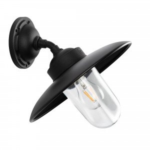 Applique d'étable inclinée Solingen Noir Mat Style champêtre