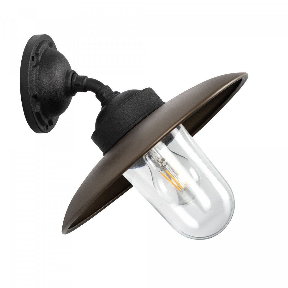 Applique étable inclinée Solingen Bronze Noir Mat Champêtre
