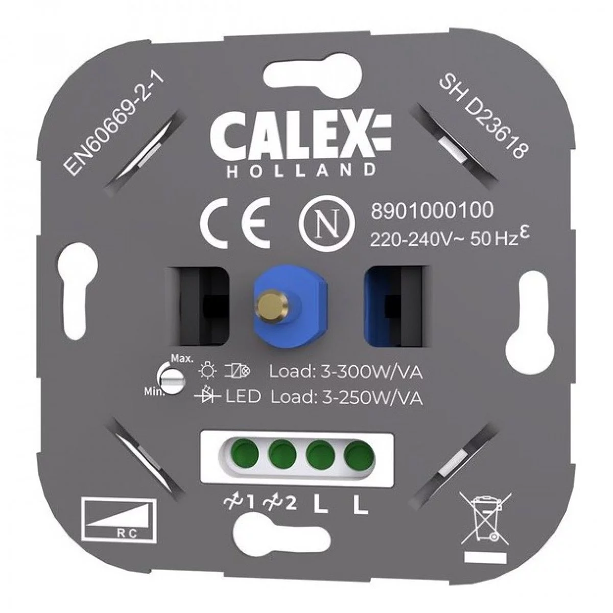 Calex Led Controller Calex LED Variateur à encastrer - MAX 250W | Nostalux.fr