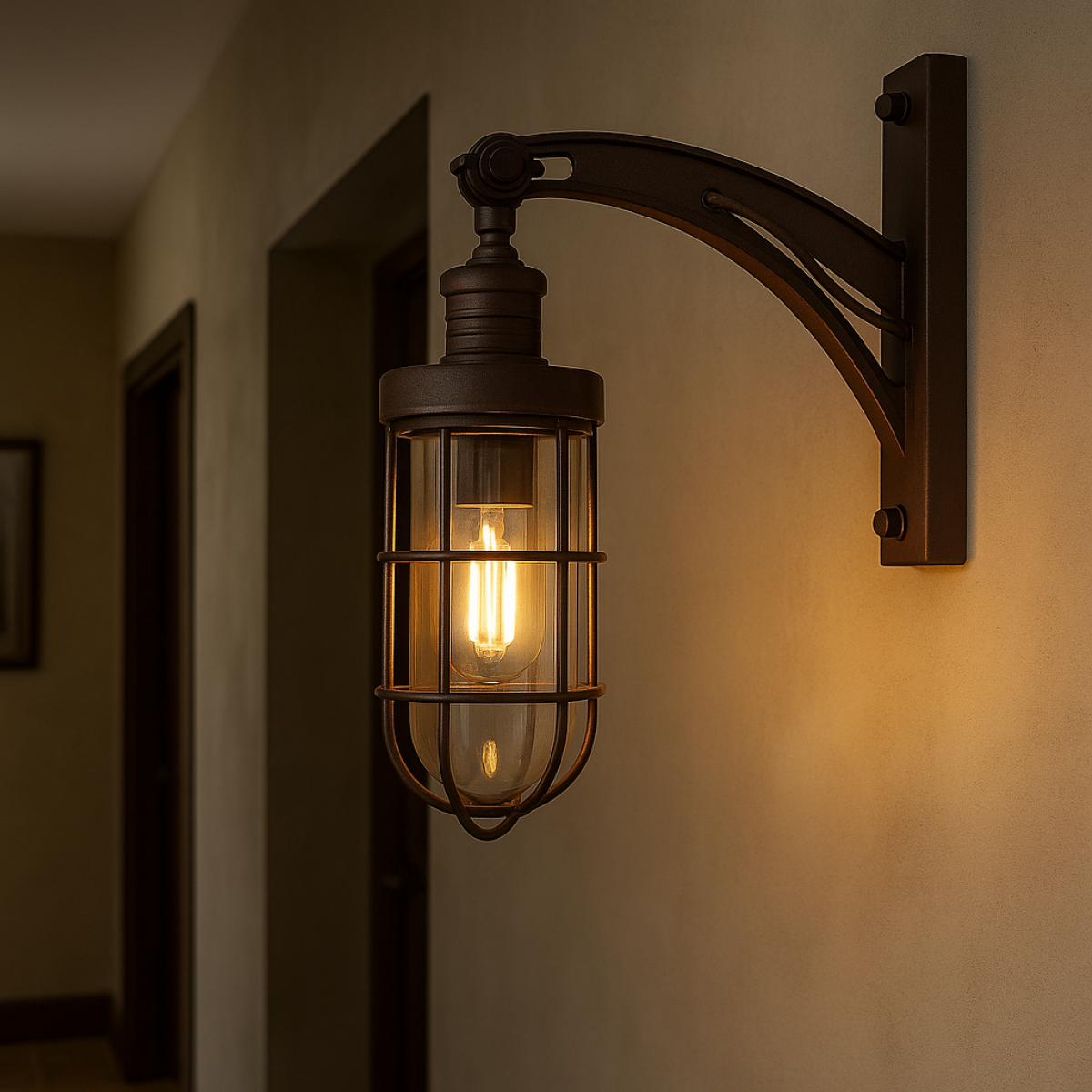 lampe en laiton de couleur laiton foncé antique avec un raccord E27