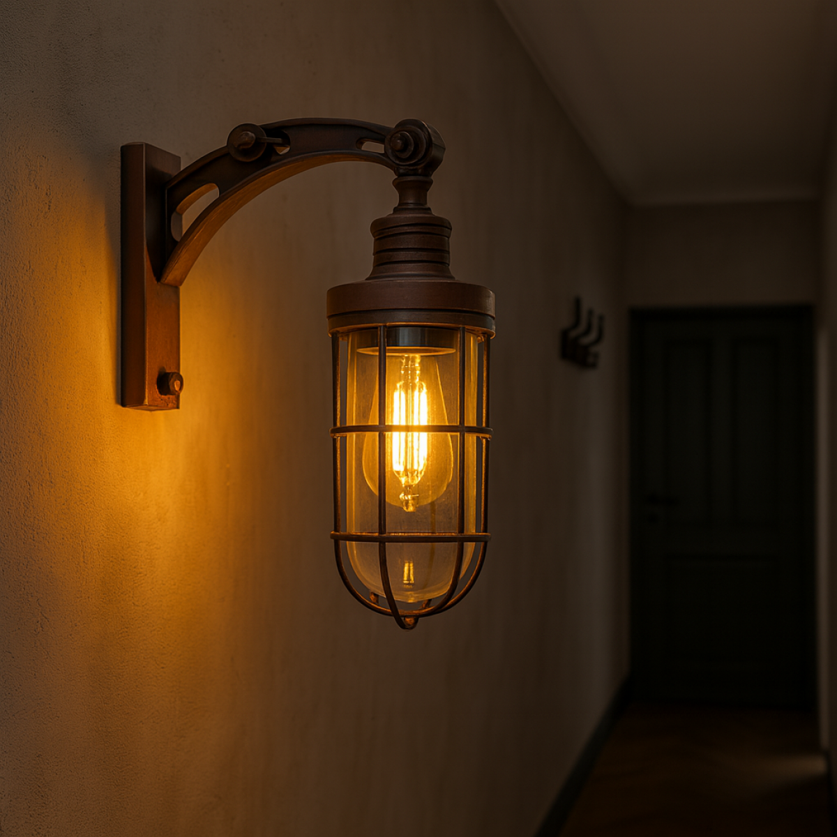 lampe en laiton de couleur laiton foncé antique avec un raccord E27