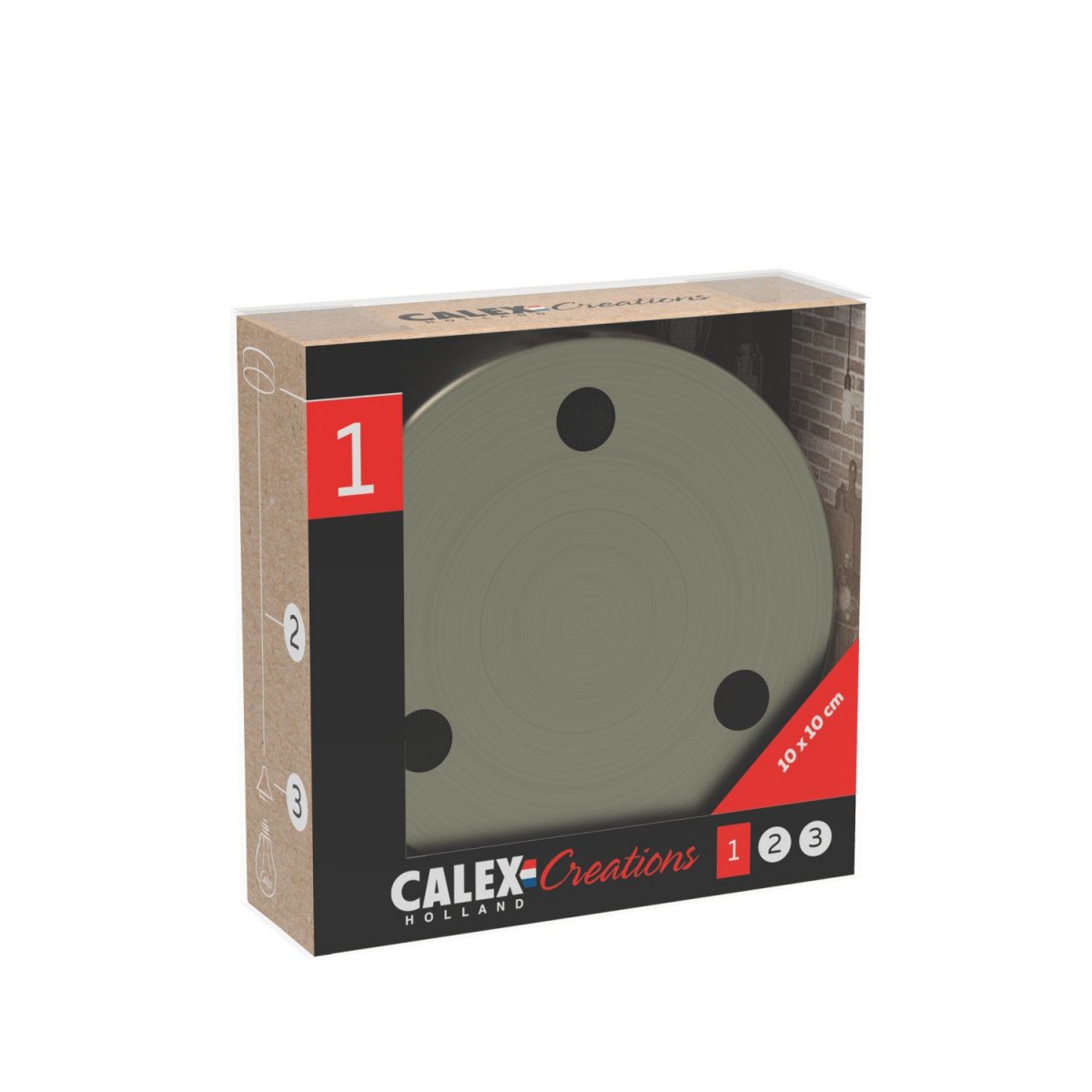 Plaque de plafond ronde triple (940042) en bronze | Nostalux.fr