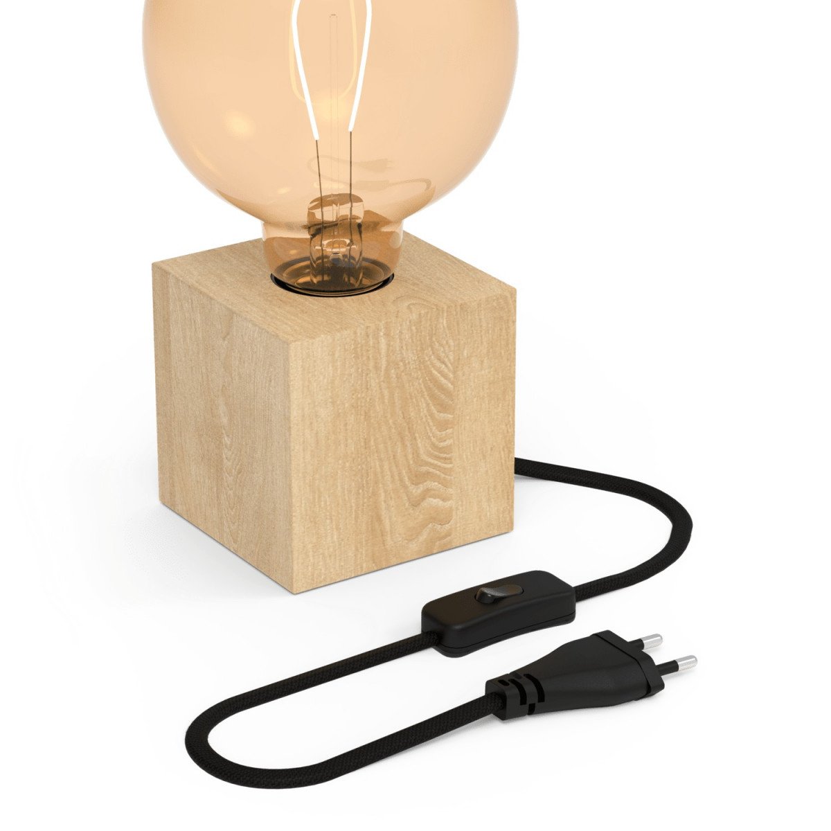 Lampe de table en bois avec douille E27 | Nostalux.fr