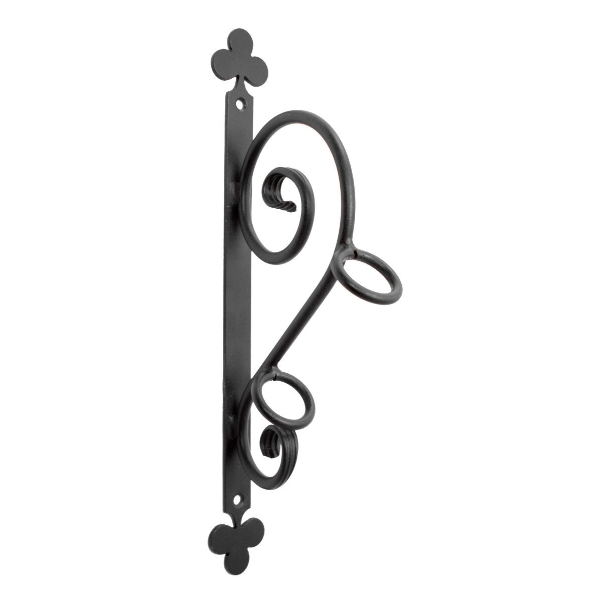 Porte-drapeau en fer noir avec feuilles de trèfle