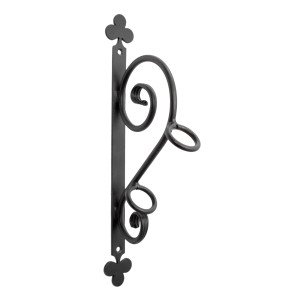 Porte-drapeau en fer noir avec feuilles de trèfle