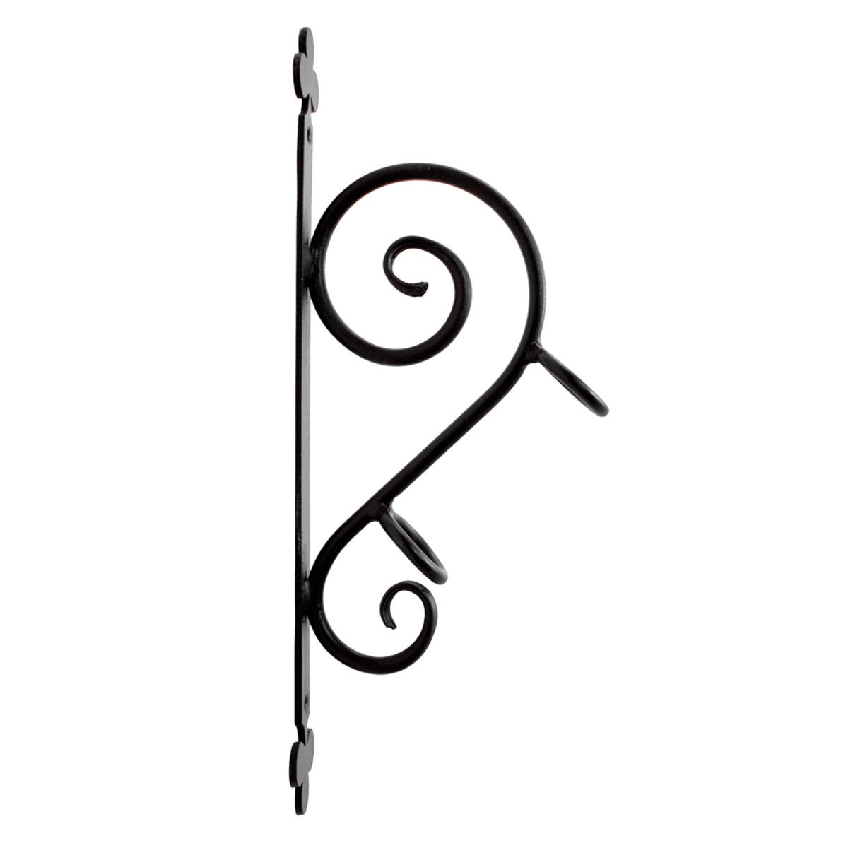 Porte-drapeau en fer noir avec feuilles de trèfle