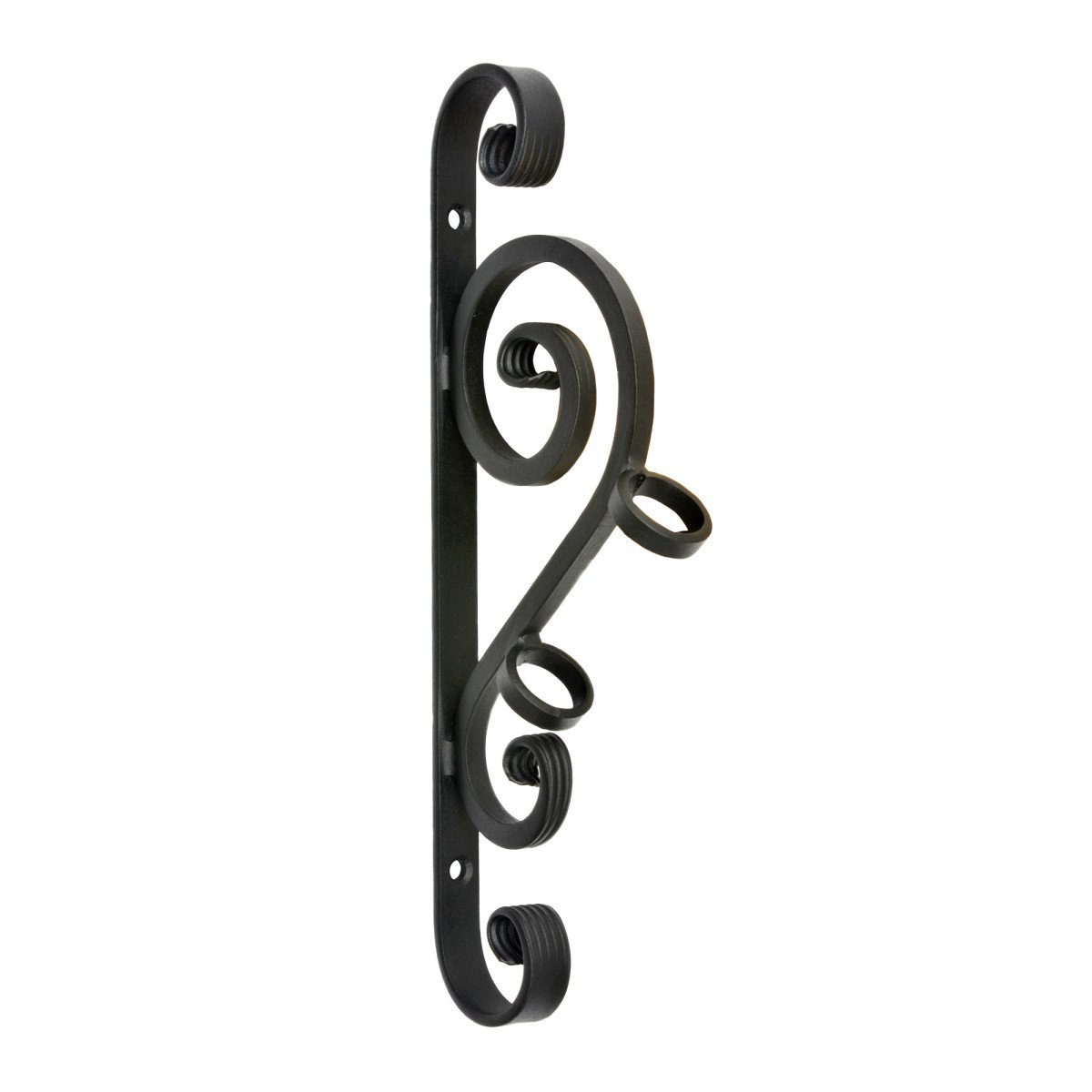 Support de mât de drapeau en fer noir avec boucles 