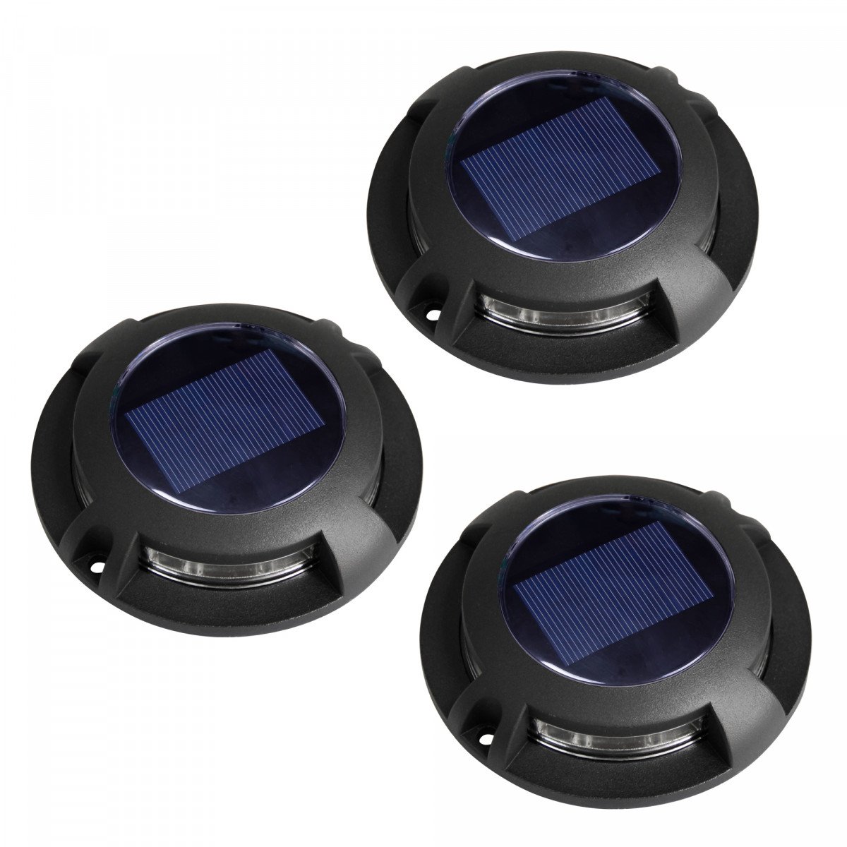 Lot de 3 spots noirs Solar Decklight 