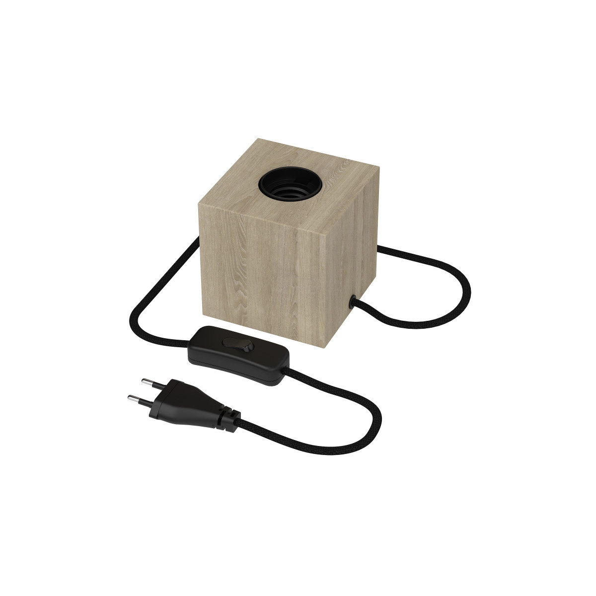 Lampe de table en bois avec douille E27 | Nostalux.fr