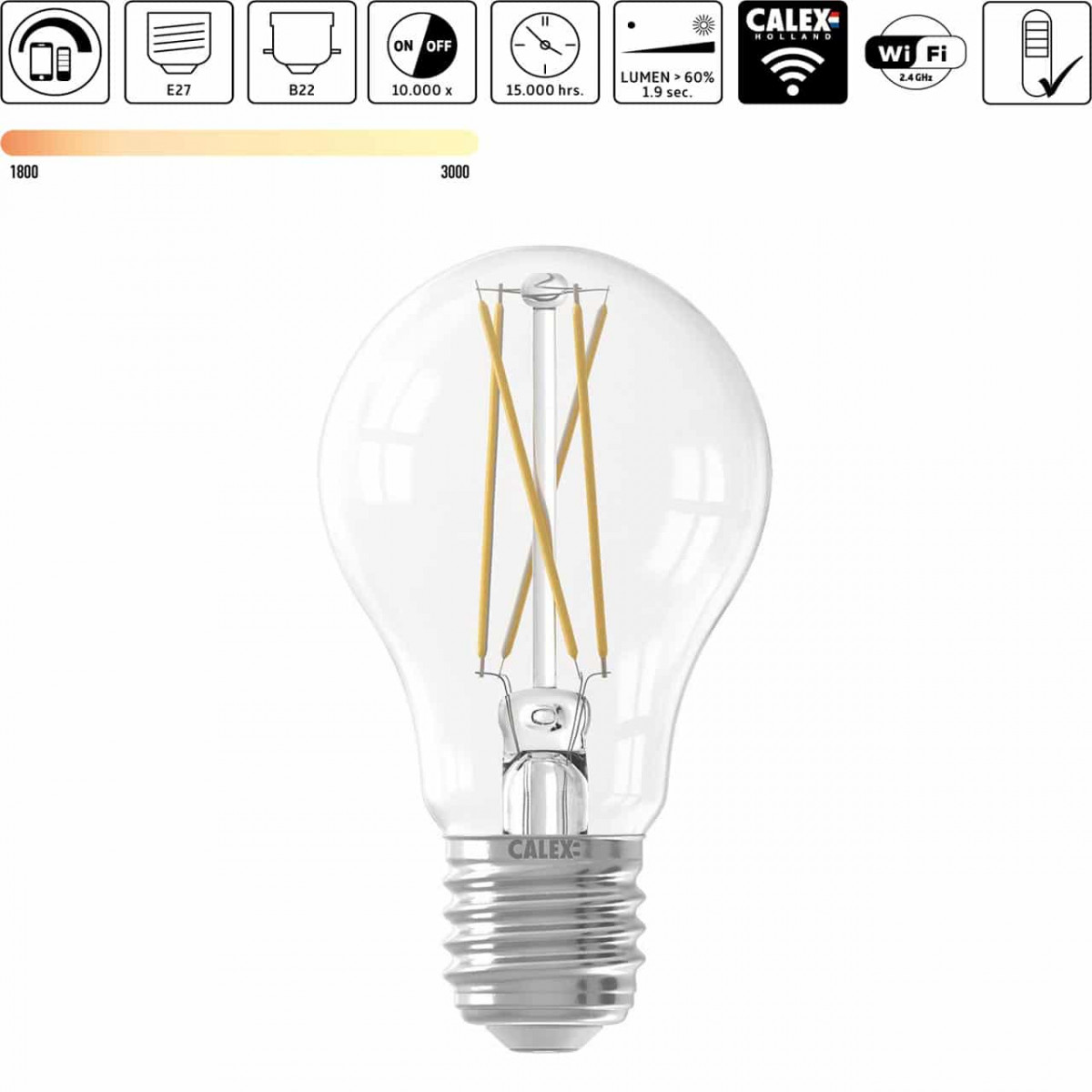 Ampoule LED Smart WIFI E27 ambiance dimmable (429113) | Nostalux.fr