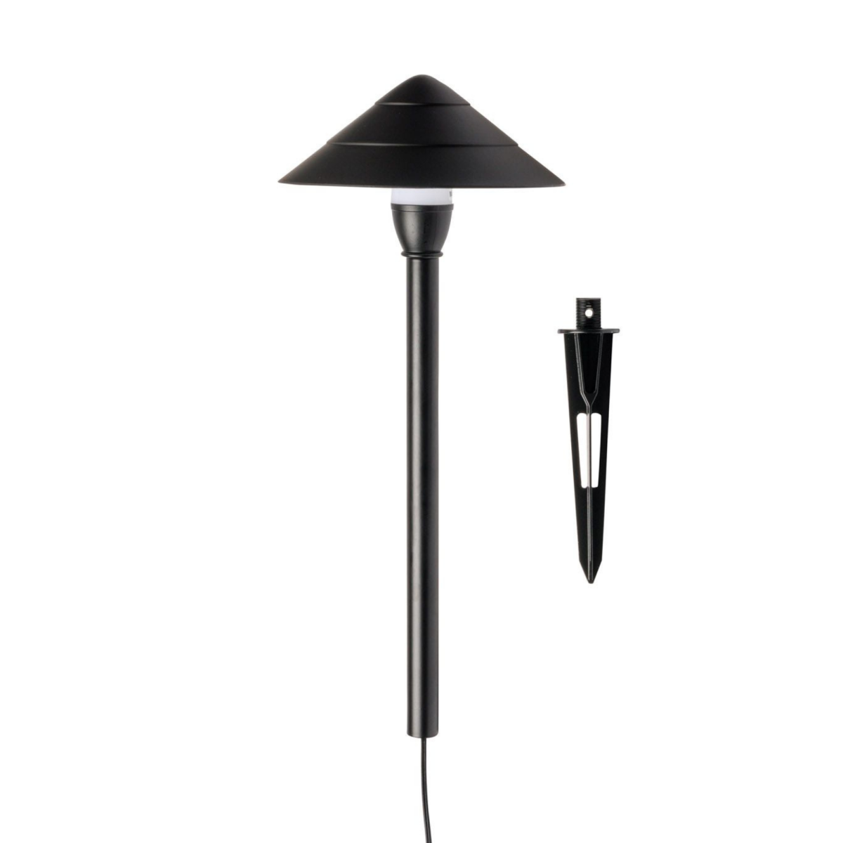 Lampe de jardin noire adaptée à l'éclairage extérieur basse tension 12 volts 