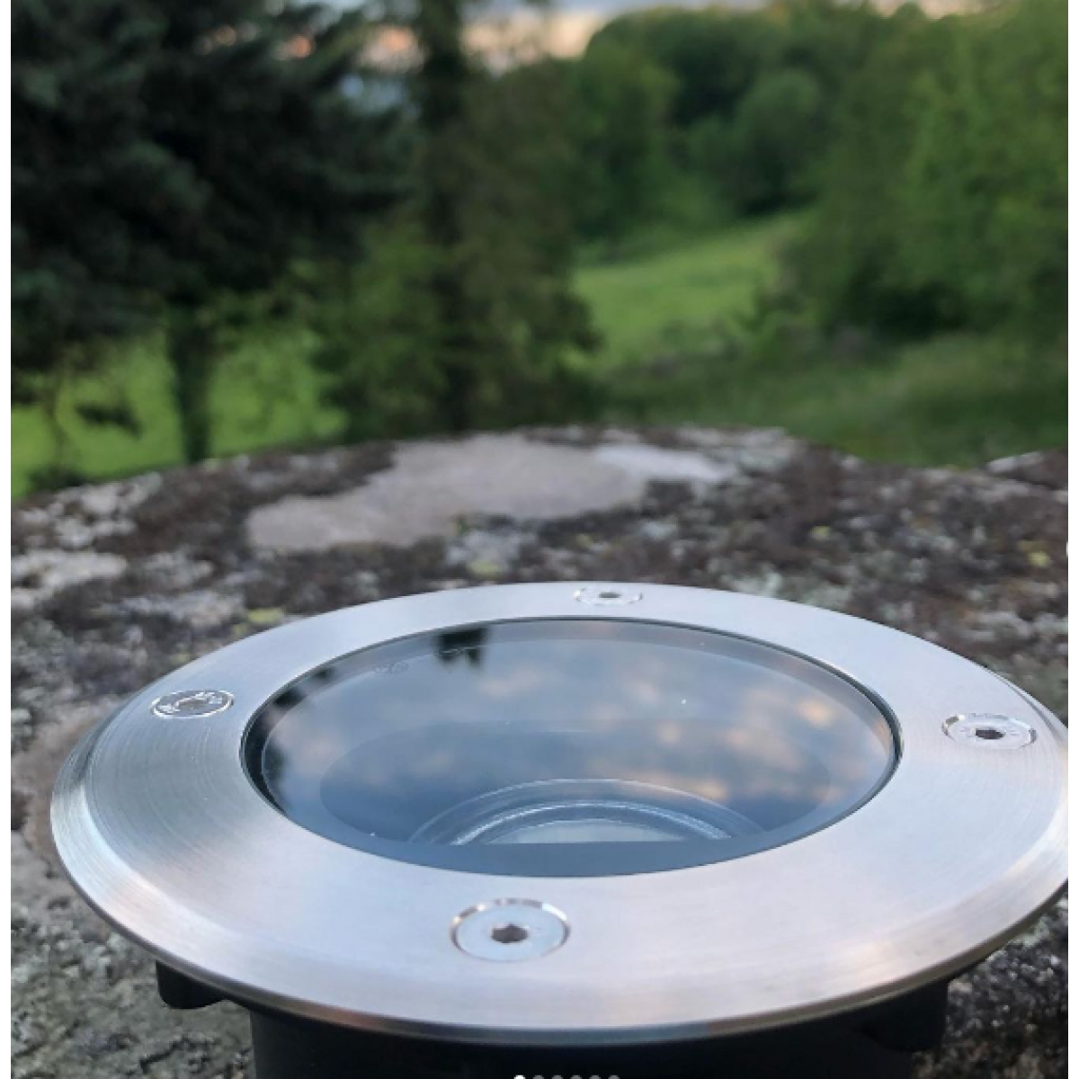 Spot de sol à encastrer (7351dn2) LED Ø11 rond inox culot GU10 avec capteur jour/nuit  