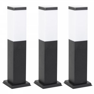 Set de 3 lampes de jardin Stein blanc et noir 