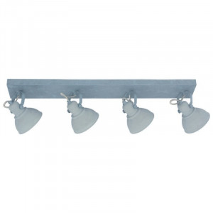 Barre de 4 spots Santo 4 gris - spots industriels & vintage | Nostalux.fr