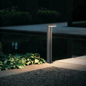 Lampe de jardin solaire moderne rectangulaire de couleur anthracite