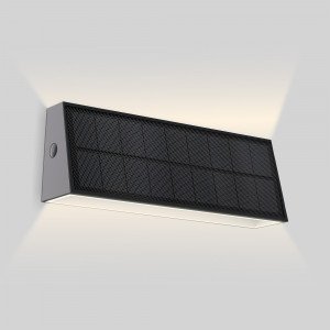 Applique murale moderne noire Up & Down à énergie solaire