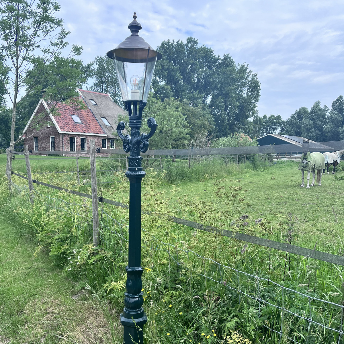 Set de 3 lampadaires De Zaan (0605) avec lanternes rondes