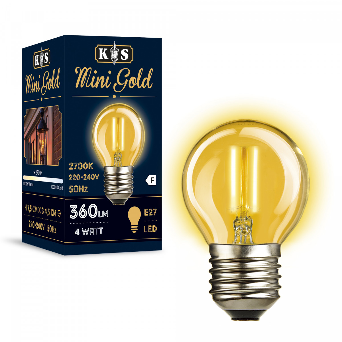 Set de 6 mini ampoules Gold LED 4W E27 (6x5887) | Nostalux.fr