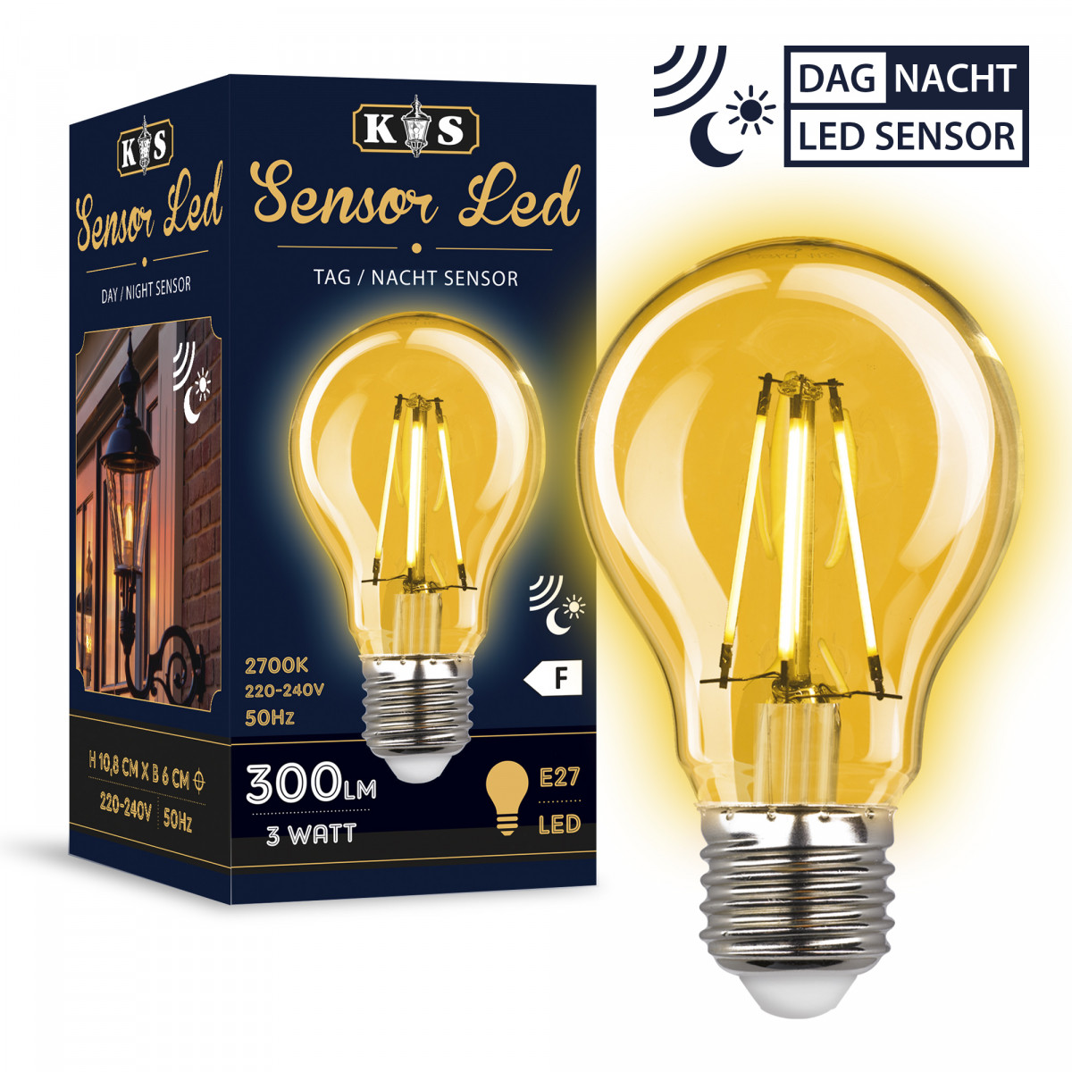 Ampoule goutte Sensor LED 3W (5889) avec capteur intégré jour/nuit