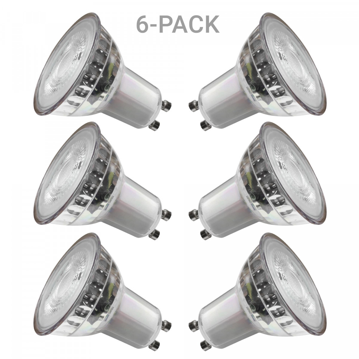 Pack de 6 spots Power LED 3,5W GU10 COB| tout en verre | Nostalux.fr
