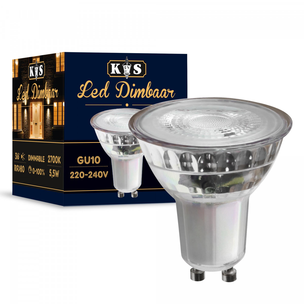 Set  de 6 ampoules LED (6x5890) Dimmable 5W - en verre de KS Lighting | Nostalux.fr