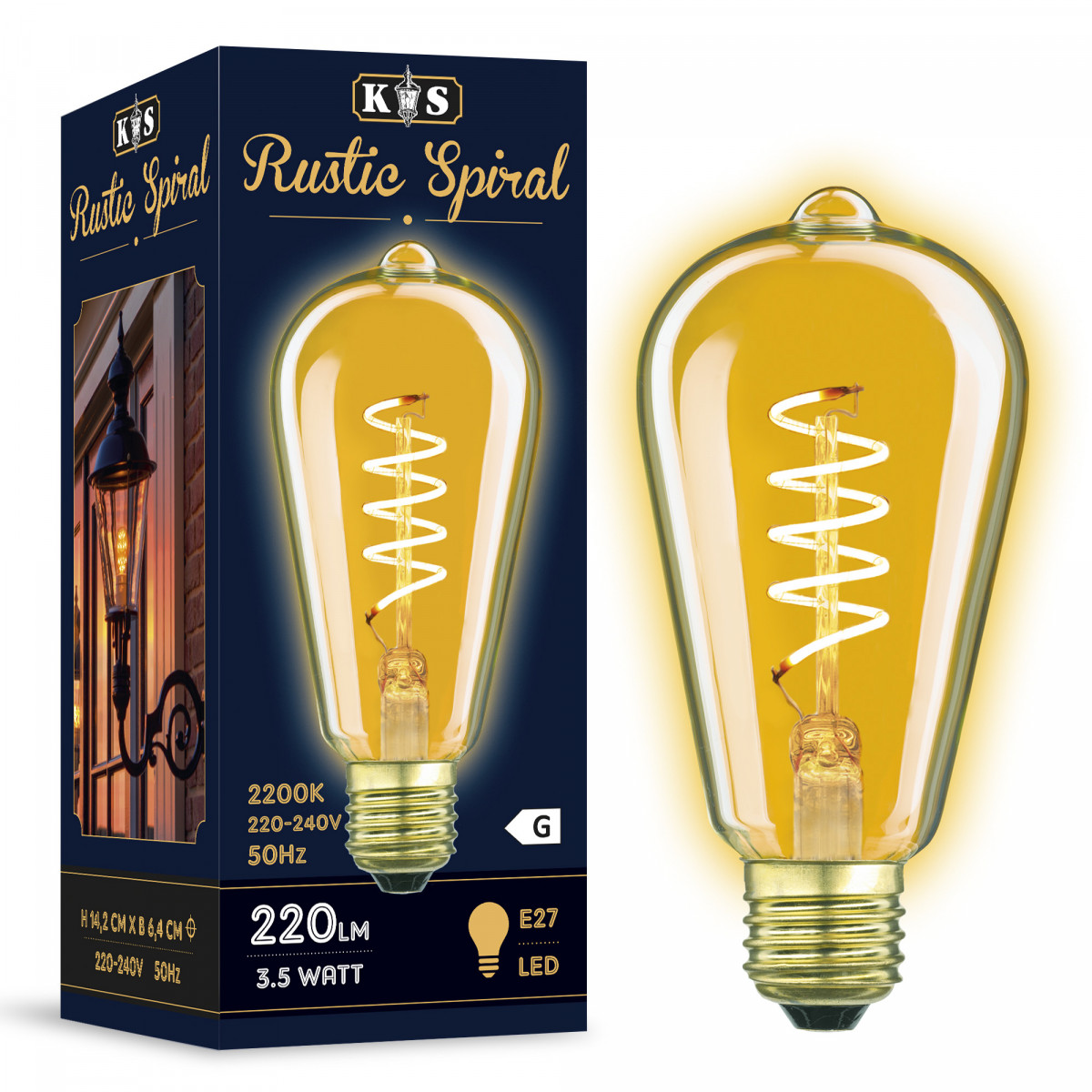 Pack de 6 ampoules Rustic Spiral LED 3,5W (6x5895) | Nostalux.fr