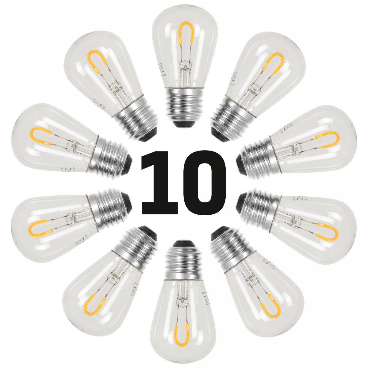 Éclairage festif LED (10 x 6863) en verre clair 10 x 1 Watt | Nostalux.fr