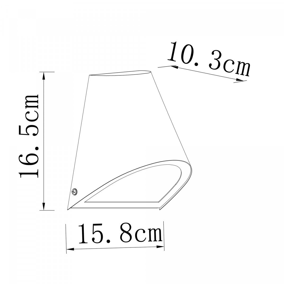 Lampe d'extérieur moderne, downlighter, forme ronde, lumière vers le bas,  douce et rasante,  acier galvanisé avec une finition noire