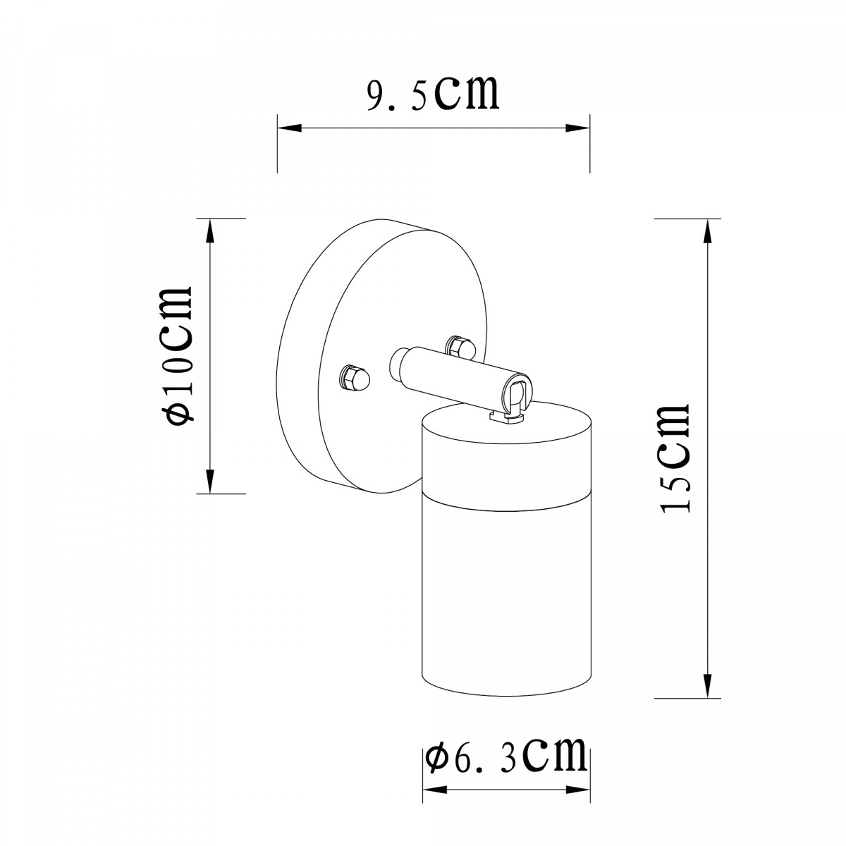 Spot mural orientable Downlighter (1289) - KS Lighting - éclairage mural moderne