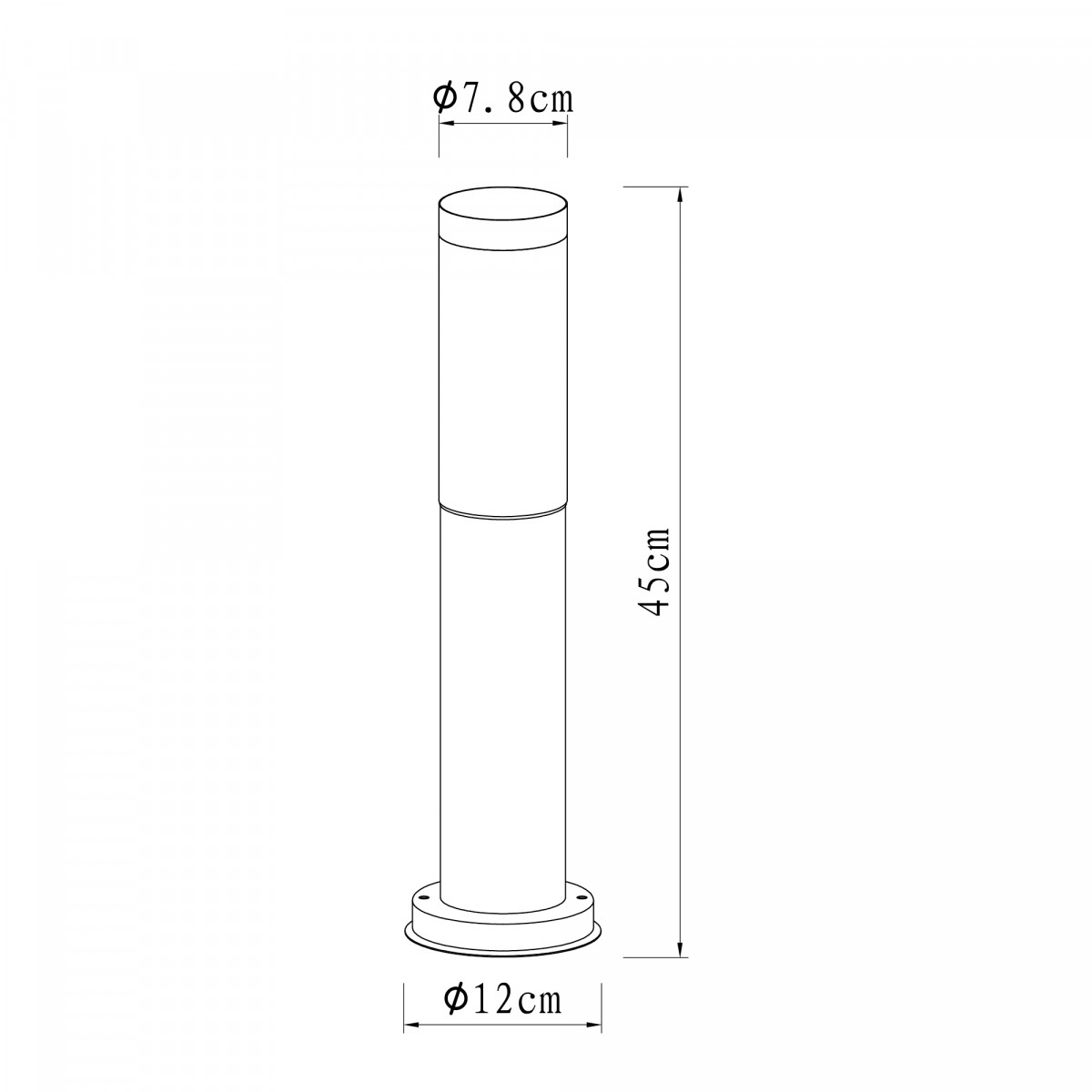 Lampe de jardin Lech 3 (7072d4) acier inoxydable noir